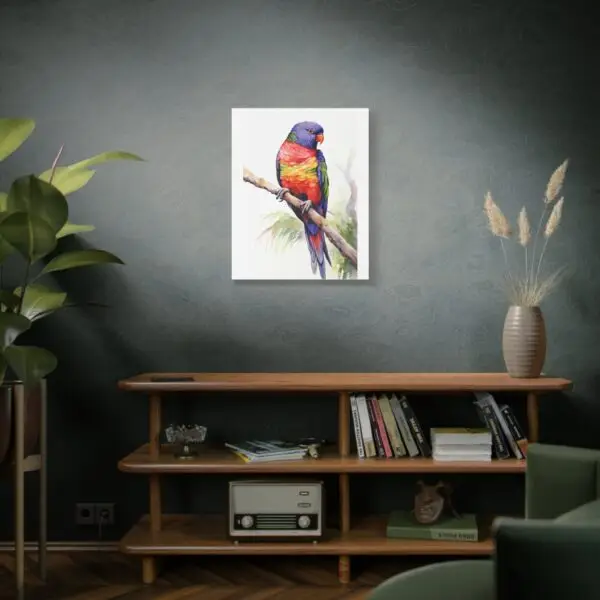 Rainbow Lorikeet Parrot Watercolor Canvas 24x30