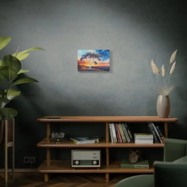 Eucalyptus alba tree with white trunk, 18x12 canvas art on wall