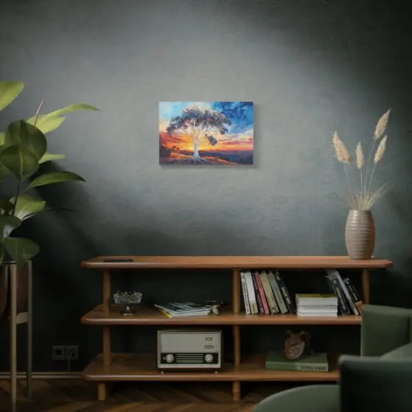 Eucalyptus alba tree with white trunk, 24x16 canvas art on wall