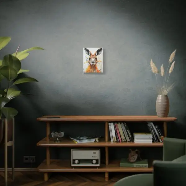 Kangaroo Portrait Canvas Art 11"x14" – Splash Painting