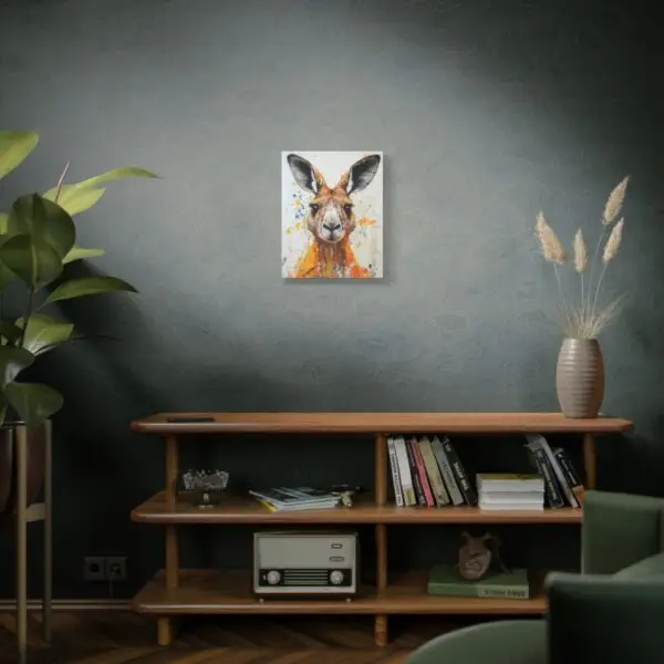 Kangaroo Portrait Canvas Art 16"x20" – Splash Painting