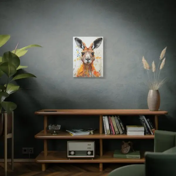 Kangaroo Portrait Canvas Art 18"x24" – Splash Painting