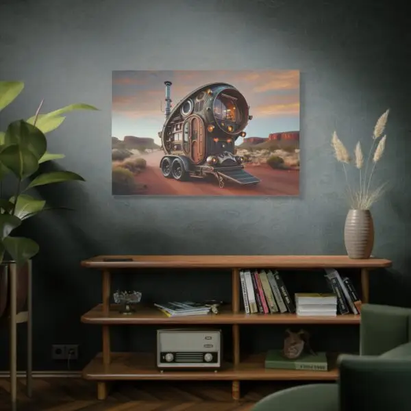 Retro Nomad Caravan Canvas Art 48x32