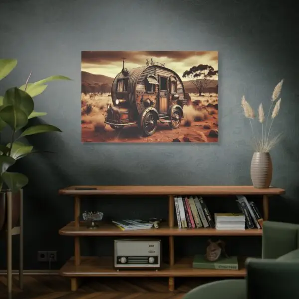 Rustic Wanderer Caravan Vintage art 48x32