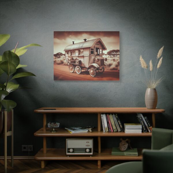 Vintage caravan sepia art 40x30