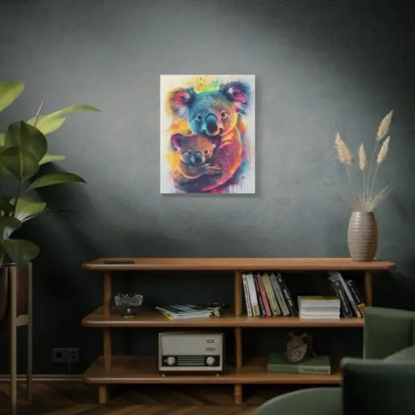 24x30 Koala Embrace Print - Colorful Wildlife Decor