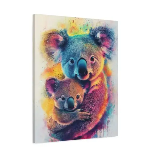 Colorful Koala Embrace Watercolor Print - Australian Wildlife Decor