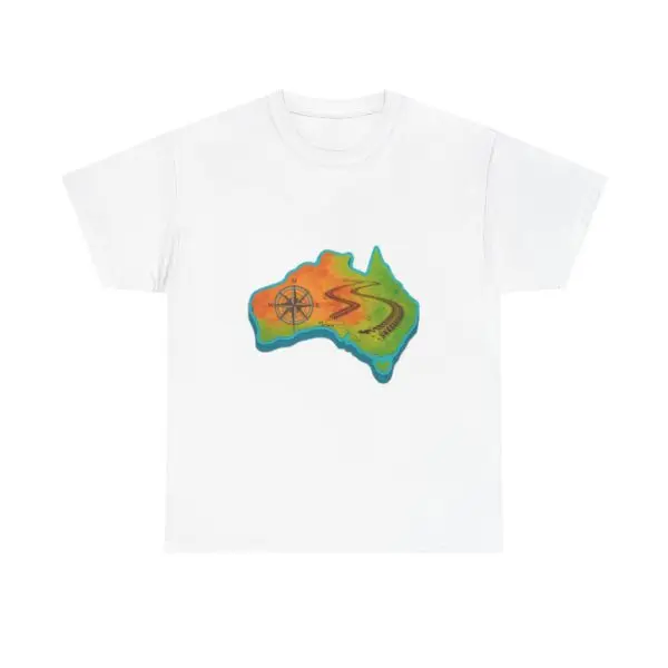 Vibrant Australia Map Tee, Comfortable Summer Shirt, Casual Wear, Gift for Travelers, Unique Graphic Tee