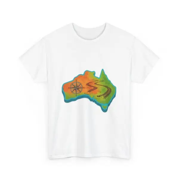 Vibrant Australia Map Tee, Comfortable Summer Shirt, Casual Wear, Gift for Travelers, Unique Graphic Tee - Image 3